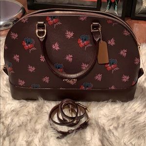 Coach Sierra Bag Maroon Orchid Print